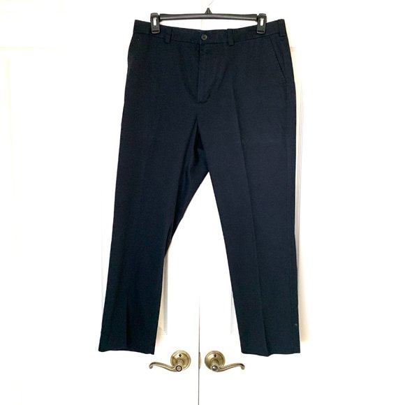 NORDSTROM PANTS NAVY 38X30  SmartCare Wrinkle Free Cotton Straight Fit - Picture 4 of 11